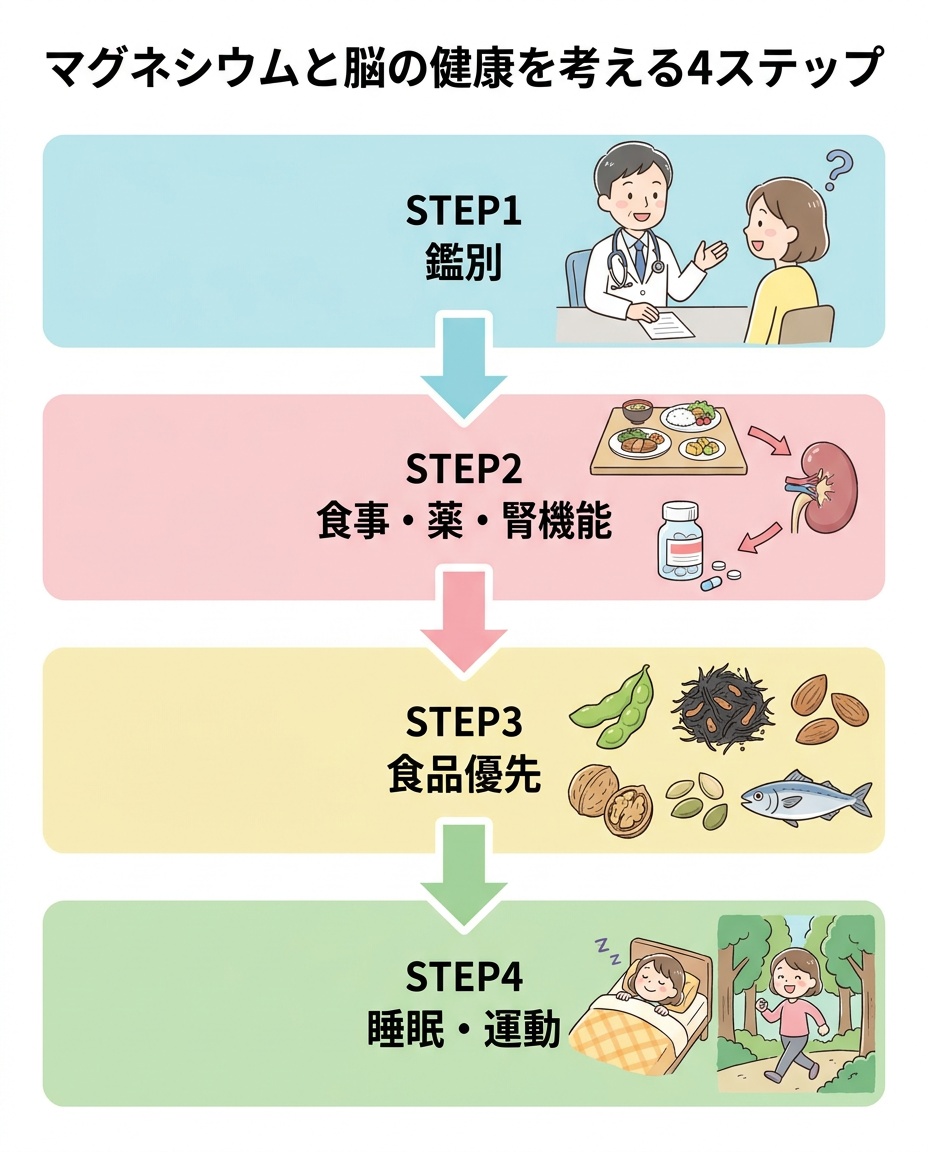 マグネシウムと脳の健康を考える4ステップ