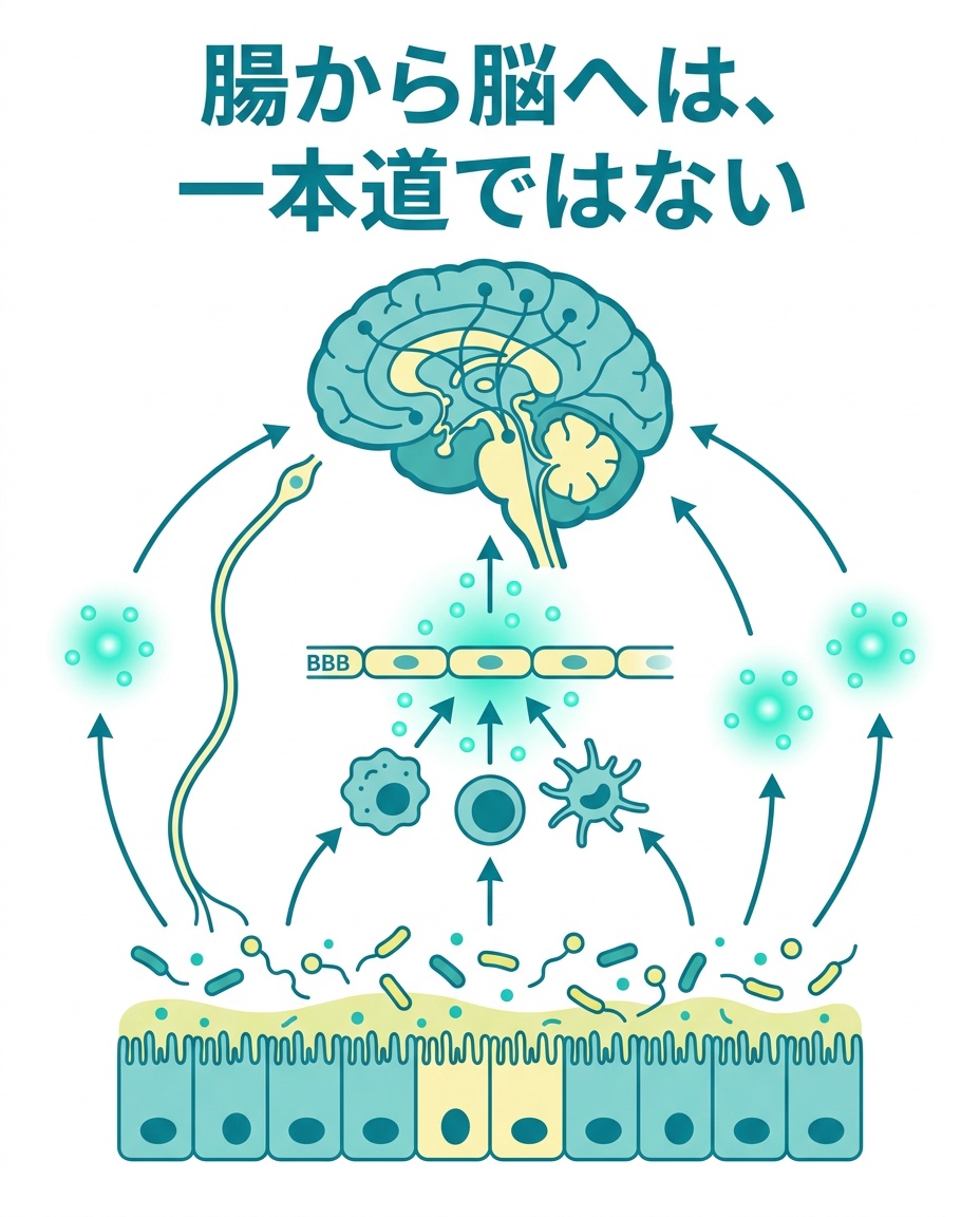 腸から脳へは一本道ではない