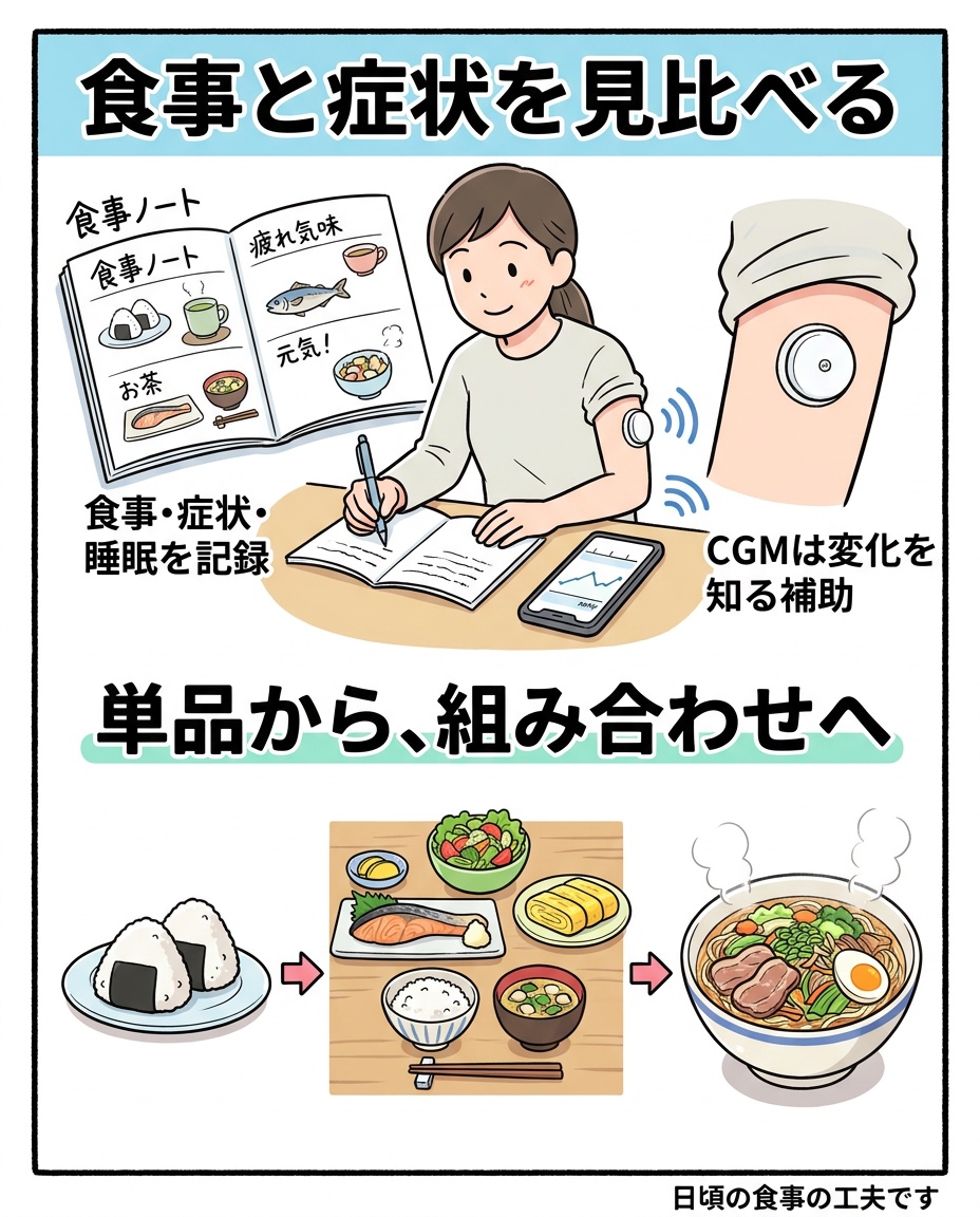 食事と症状の記録、食事の組み合わせ