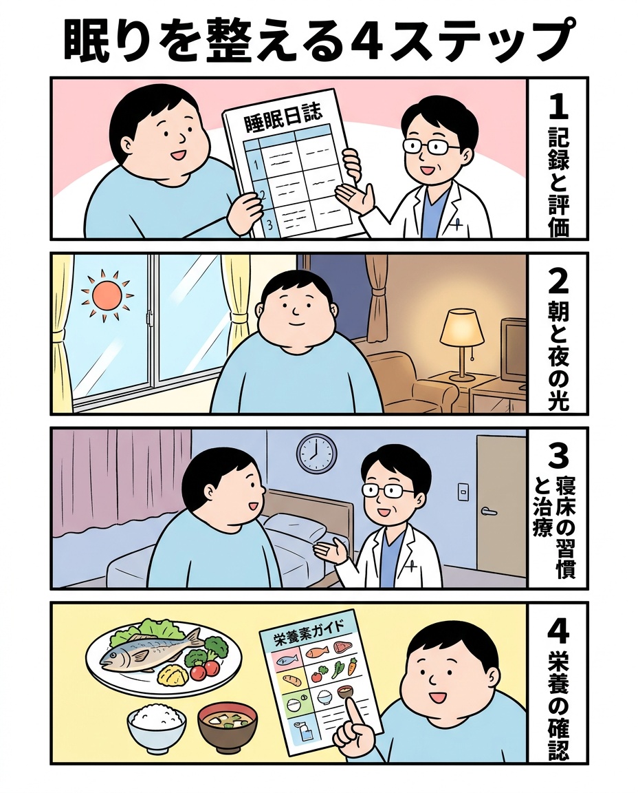 眠りを整える四つのステップ